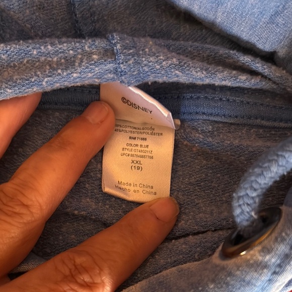 Gently Loved Disney Blue Graphic Stitch Hoodie Unisex - Picture 6 of 8